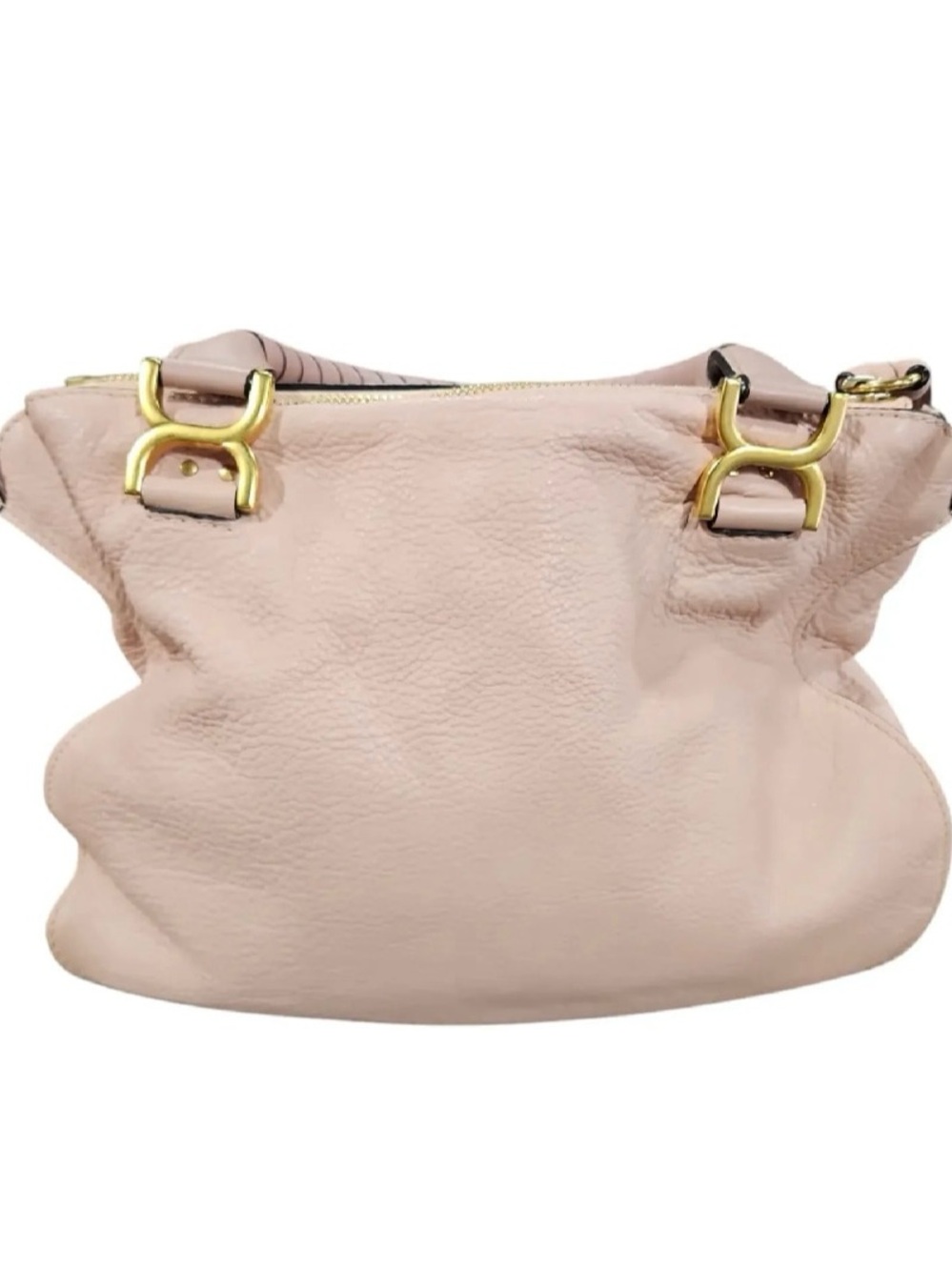 Chloe Blush Pink Leather Shoulder Bag with Gold Hardware - Picture 2 of 4